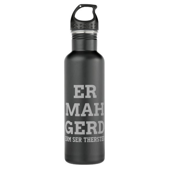 Botella De Agua Gray Ermahgerd (Anverso)