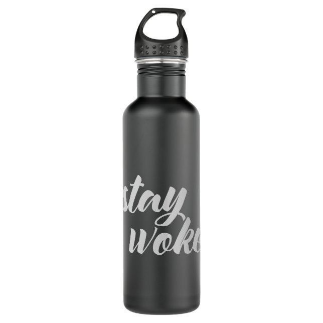 Botella De Agua Gray Stay Woke (Anverso)