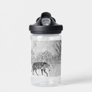 Botella De Agua Gray Wolf Save Wildlife Personalizado