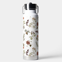 Botella De Agua Green Burgundy Wildflower