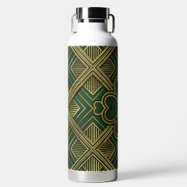 BOTELLA DE AGUA GREEN & GOLD IRISH ART DECO PATTERNS