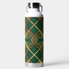 BOTELLA DE AGUA GREEN & GOLD IRISH ART DECO PATTERNS