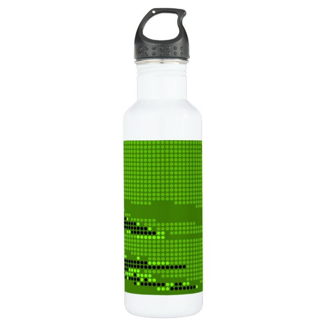 BOTELLA DE AGUA GREEN LIME NEON NEON RETRO PUNTOS ART (Anverso)