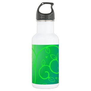 Botella De Agua Green Vines Irish Luck Ireland Flowers Art