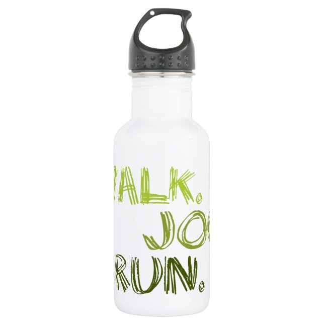 Botella De Agua GREEN WALK JOG RUN (fuente SCRIBBLE) (Anverso)