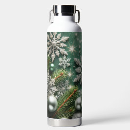 BOTELLA DE AGUA GREEN WHITE SILVER HOLIDAY CHRISTMAS ORNAMENTS