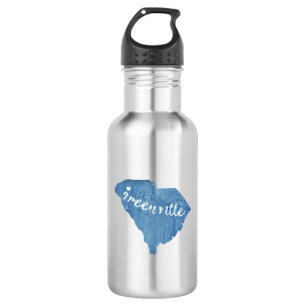 Botella De Agua Greenville South Carolina Wood Grain