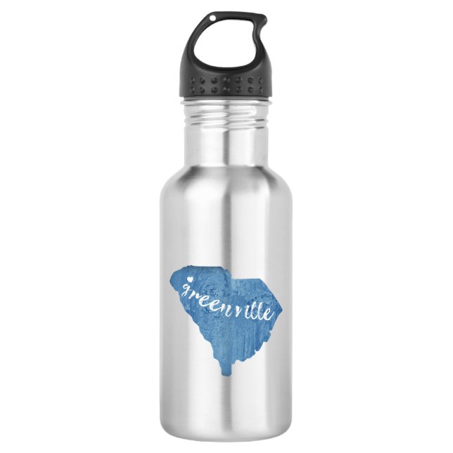 Botella De Agua Greenville South Carolina Wood Grain (Anverso)