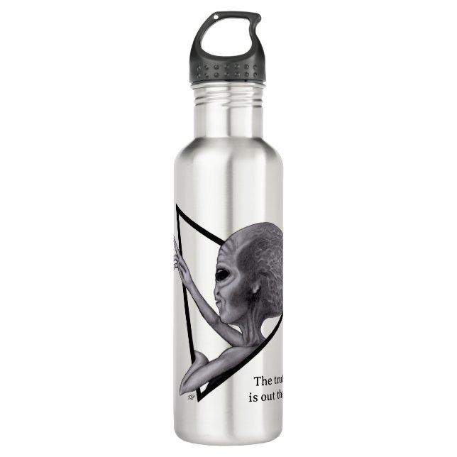 Botella De Agua Grey Alien, la verdad está ahí fuera (Anverso)