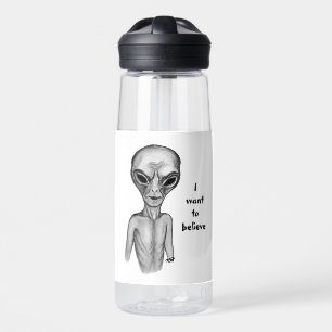 Botella De Agua Grey Alien , quiero creer