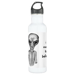 Botella De Agua Grey Alien , quiero creer