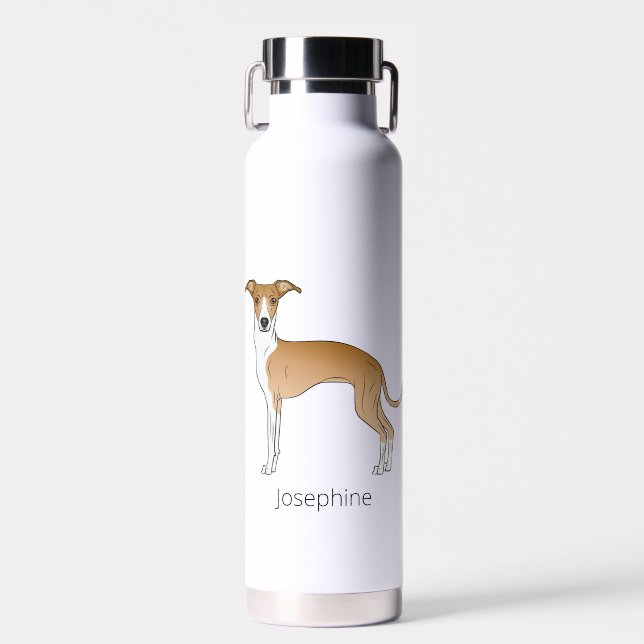 Botella De Agua Greyhound Italiano Con Nombre Personalizado (Delantero)