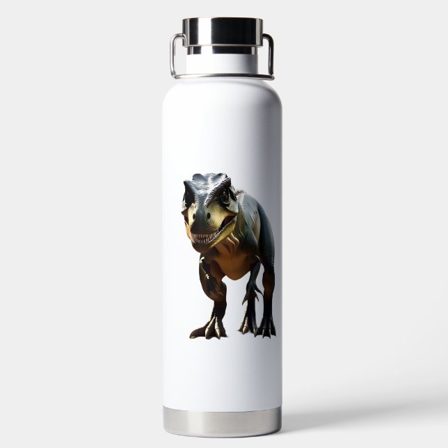 Botella De Agua **"Grin temerosa: La sonriente T-Rex"** (Parte trasera)