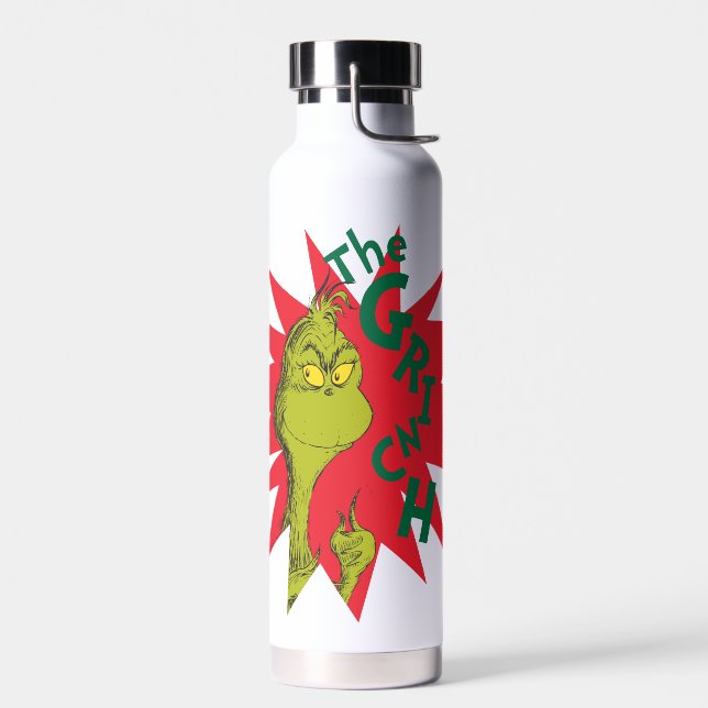 Botella De Agua Grinch Clásico | Estallido Rojo (Izquierdo)