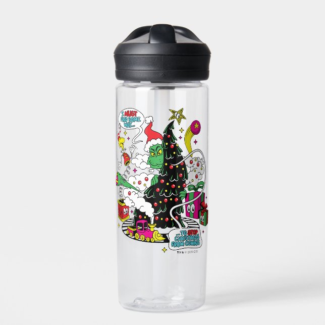 Botella De Agua Grinch Colorful Navidades Graphic (Delante)