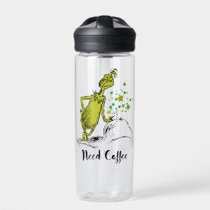 Botella De Agua Grinch Divertido Necesito Café