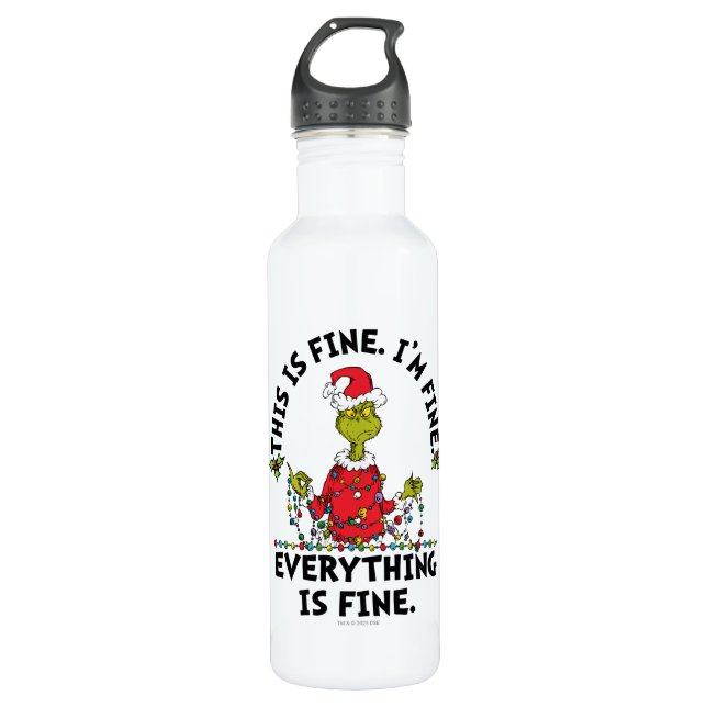 Botella De Agua Grinch | Everything is Fine (Anverso)