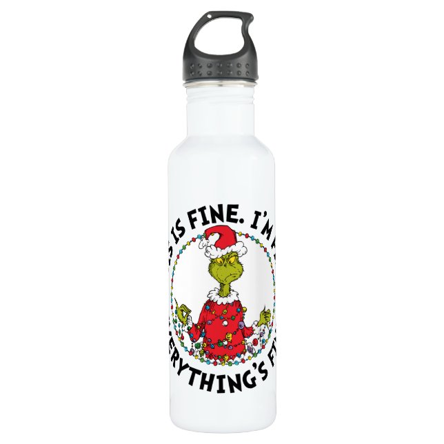 Botella De Agua Grinch | Everything's Fine (Anverso)