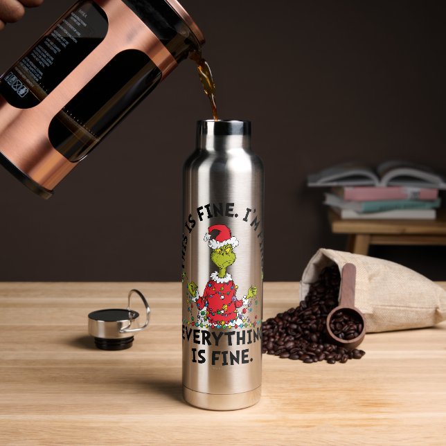 Botella De Agua Grinch | Todo está bien (Café)