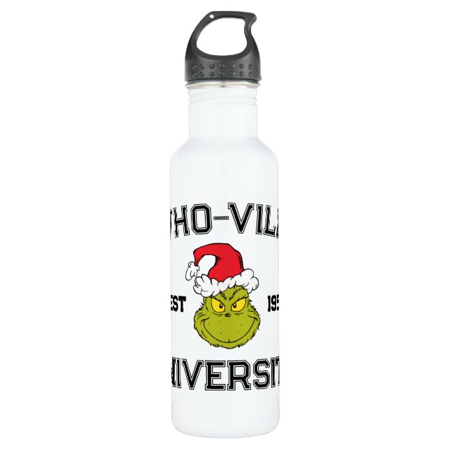 Botella De Agua Grinch | Universidad de Who-ville Est 1957 (Anverso)
