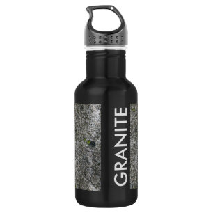 Botella De Agua Gris del granito con el texto