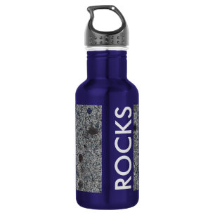 Botella De Agua Gris del granito con los detalles y el texto