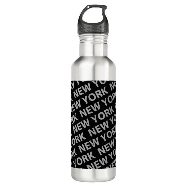 Botella De Agua Gris del patrón de Nueva York (Anverso)