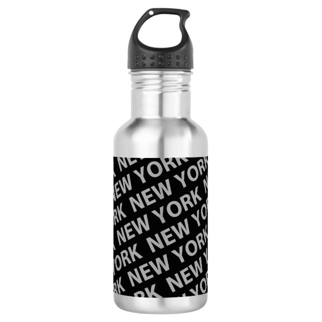 Botella De Agua Gris del patrón de Nueva York (Anverso)