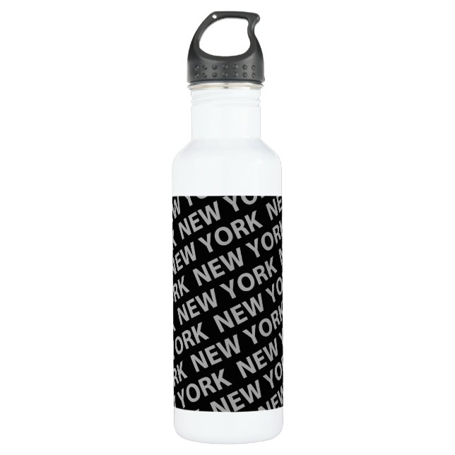 Botella De Agua Gris del patrón de Nueva York (Anverso)