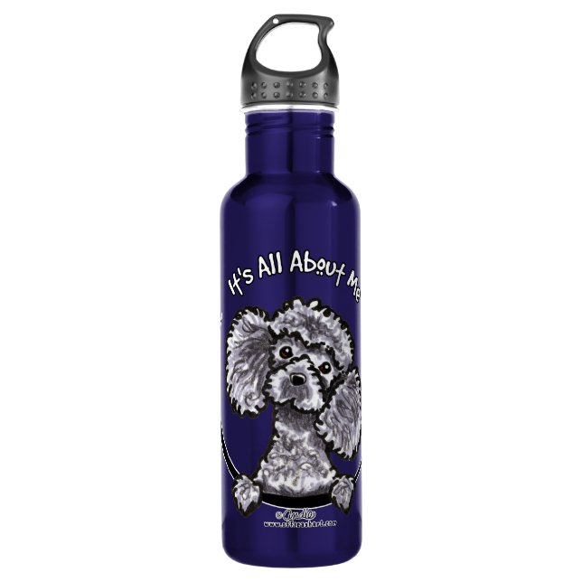 Botella De Agua Gris Minim Toy Poodle IAAM (Anverso)