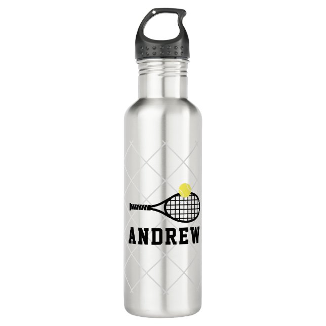 Botella De Agua Gris plateado personalizado de tenis (Anverso)