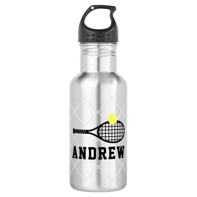 Botella De Agua Gris plateado personalizado de tenis (Anverso)