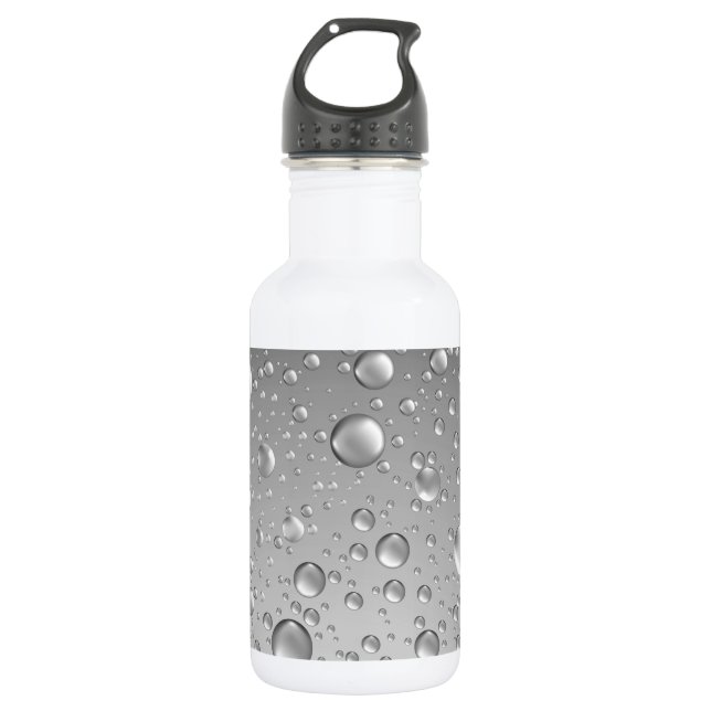 Botella De Agua Gris Water Droplets (Anverso)