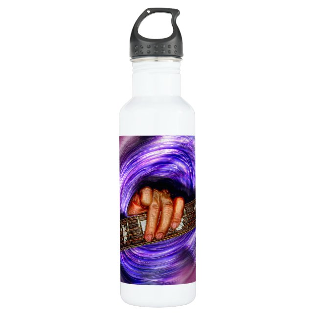 Botella De Agua Grito de guitarra morado vórtex (Anverso)