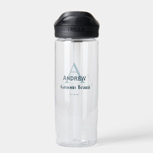 Botella De Agua groomsmen de equipo simple y personalizado en mono