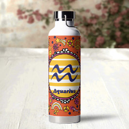 Botella De Agua Groovy Aquarius Custom