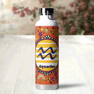 Botella De Agua Groovy Aquarius Custom