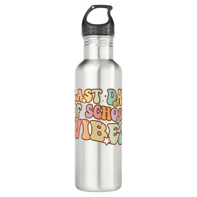 Botella De Agua Groovy El Último Día De La Escuela Vibes Estudiant (Anverso)