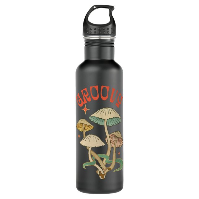Botella De Agua Groovy Psychedelic Mushroom Throwback 70's Retro H (Anverso)