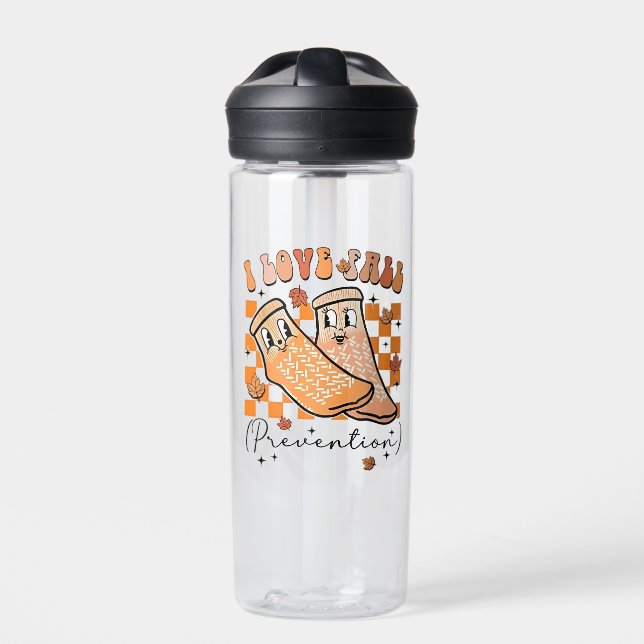Botella De Agua Groovy Retro I Love Fall Prevention Funny (Delante)