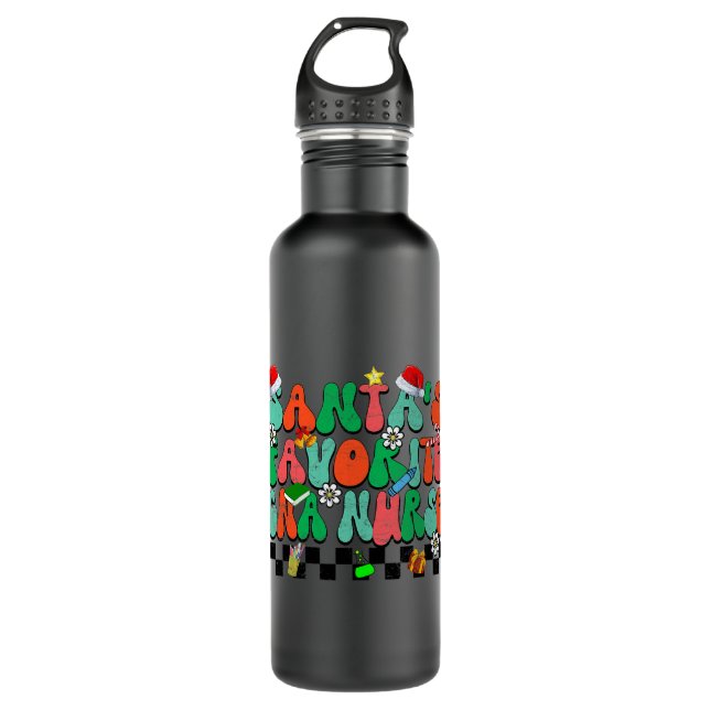 Botella De Agua Groovy Santas Navidades graciosos favoritos de CNA (Anverso)