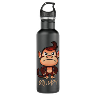 Botella De Agua Grumpy Monkey Meme Estético Chimpancé de mal humor
