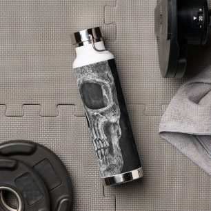 Botella De Agua Grunge Blanco Y Negro De Guay De Media Calavera Gó