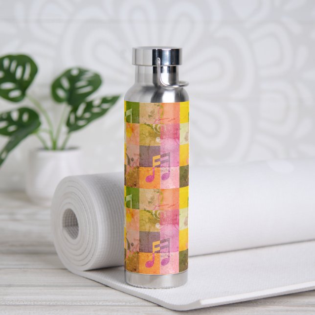 Botella De Agua Grunge Musical Notes | Arte musical (Yoga)