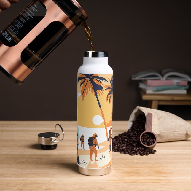 Botella De Agua Grupo de buceo Dive bonaire (Café)