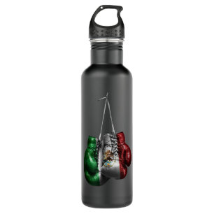 Botella De Agua Guantes de boxeo - Bandera de México Vintage