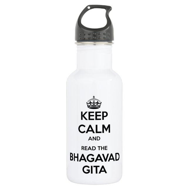Botella De Agua Guarde la calma y lea el Bhagavad Gita (Anverso)