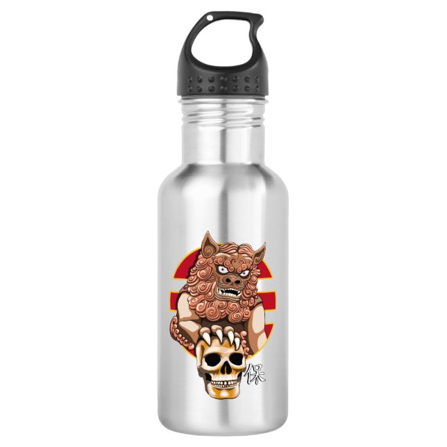 Botella De Agua Guardián de leones chino - Perro Foo (Anverso)