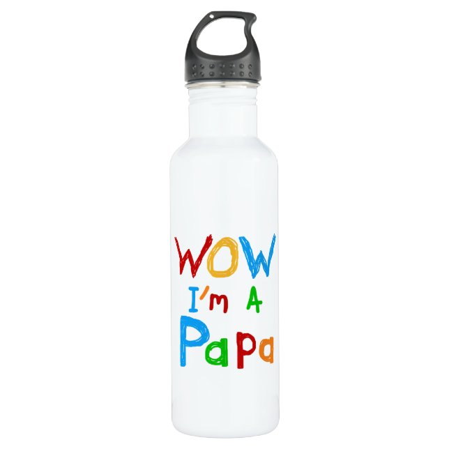 Botella De Agua Guau, soy una camiseta de papá y (Anverso)