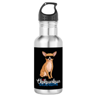 Botella De Agua Guay Chihuahua Grandpa Dog Lover